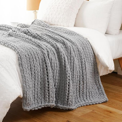 Battilo Chunky Knit Throw Blanket, Soft and Thick Chenille Throw Blanket - Image 5