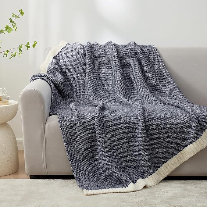 Snuggle Sac Heather Navy Twin Size Blankets, Super Soft Microfiber, Warm Cozy - Image 7