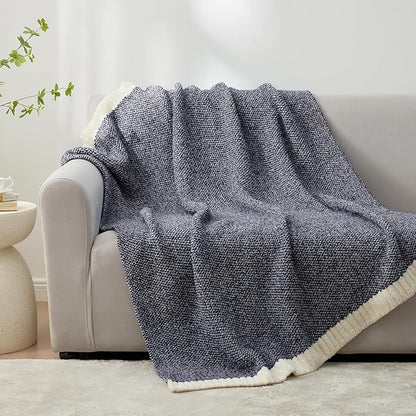 Snuggle Sac Heather Navy Twin Size Blankets, Super Soft Microfiber, Warm Cozy - Image 7