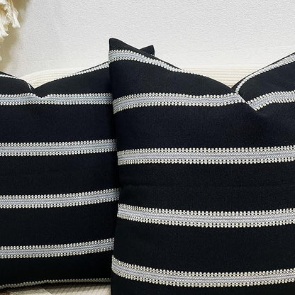 Slow Cow Decorative Stripe Throw Pillow Cover Modern Country Design Cushion - Image 6
