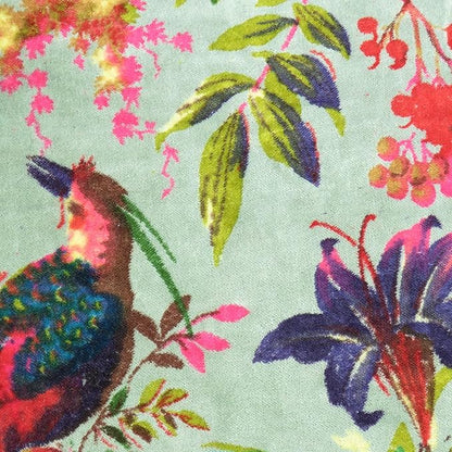 Eyes of India Colorful Velvet Floral Flower Bird Throw Sofa Cushion Couch - Image 2