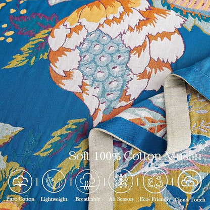 Boho Throw Blanket, 100% Cotton Bohemian Decorative Throw Blanket - Image 7