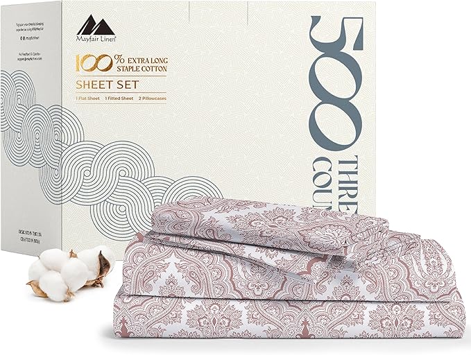 Mayfair Linen 100% Cotton Printed California King Cotton Sheets by MayfairLinen