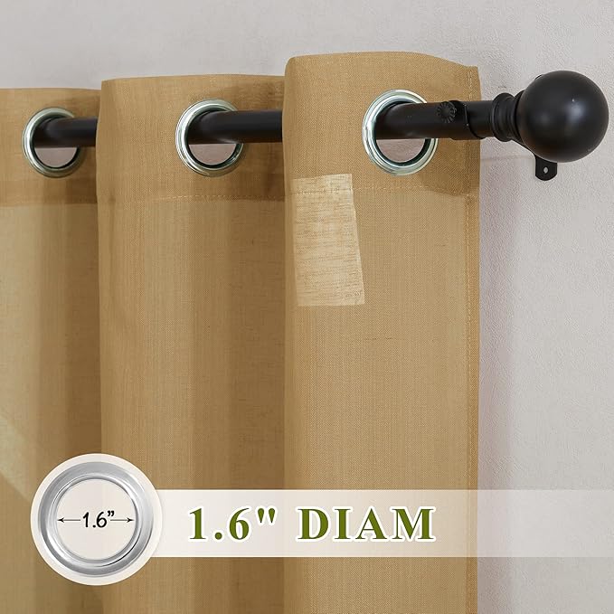 NICETOWN Linen Blend Semi Sheer Curtains - Image 2