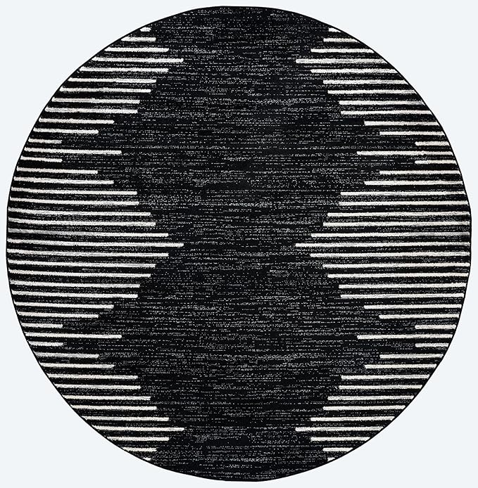 Rugshop Bohemian Stripe Stain Resistant High Traffic Living Room Kitchen - Image 2