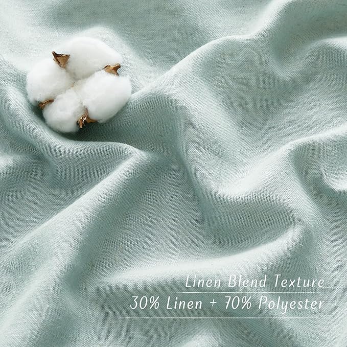 NICETOWN Linen Curtains for Windows 90 inch Long, Grommet Semi Sheer Vertical - Image 4