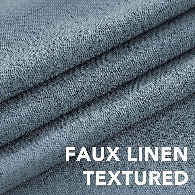 H.VERSAILTEX Linen Blackout Curtains 108 Inches Long 100% Blackout Thermal - Image 4