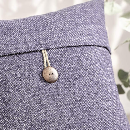 Phantoscope Pack of 2 Farmhouse Throw Pillow Covers Button Vintage Linen - Image 2