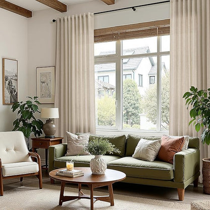 Nanspring Rustic Farmhouse Linen Curtains - Image 7