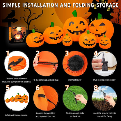 Halloween Decorations Outdoor 7.5 Ft Inflatables Pumpkins with LED Lights