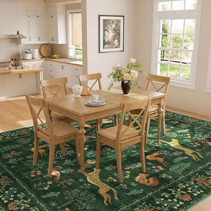 DUKINO 5x7 Rug, Washable Animal Living Room Rug - Image 4