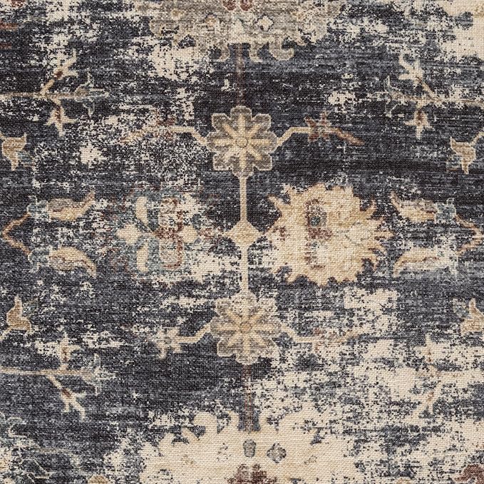 LR Home Vintage Floral Square Indoor Medium Pouf Ottoman - Image 6