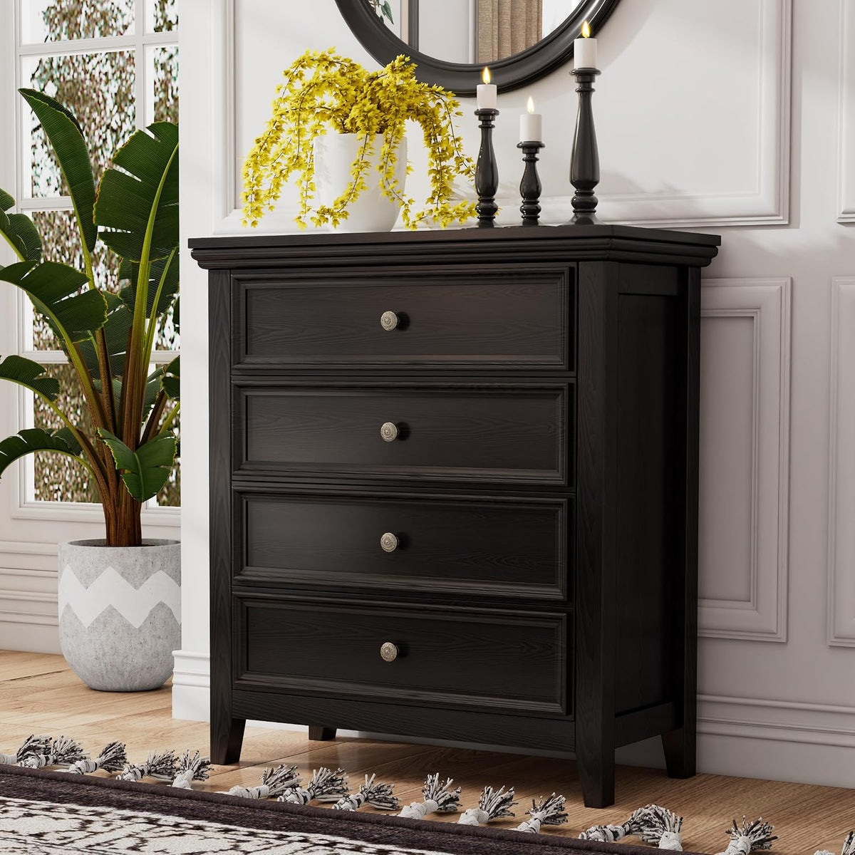 boshiro black dresser for bedroom,modern storage cabinet with, package contents