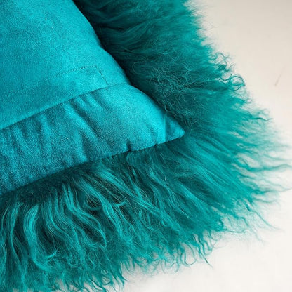Genuine Mongolian Lamb Fur Pillow Cover – 12"x20" Rectangular Cushion Case – - Image 8
