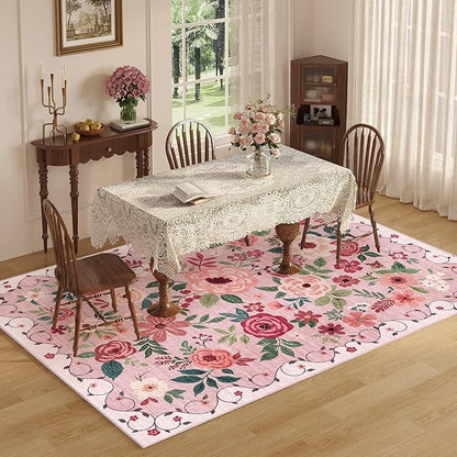 DUKINO 5x7 Area Rug, Nursery Floral Rugs - Image 4