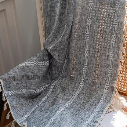 ColorBird Dark Grey Curtains for Bedroom, Linen Darkening Drapes 63 Inch Length - Image 7