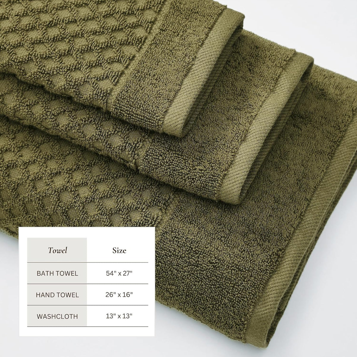 great bay home bath towels - 100% cotton, side view