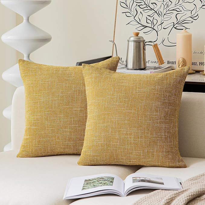 Kevin Textile Throw Cushion Cover Faux Linen Home Decorative Hand Made Pillow by KevinTextile