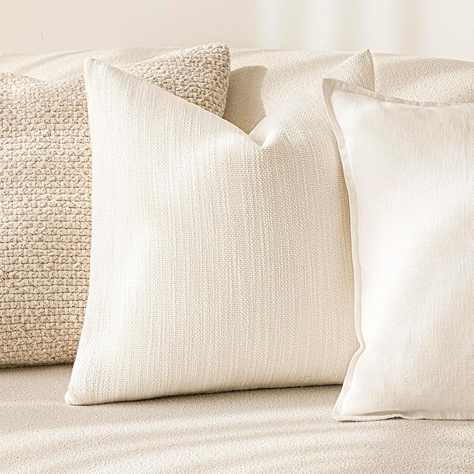 Foindtower Set of 2 Decorative Textured Burlap Linen Throw Pillow Covers - Image 4