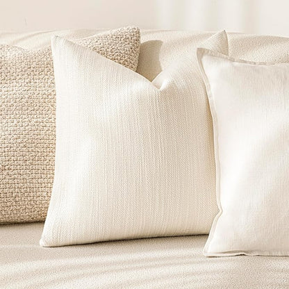 Foindtower Set of 2 Decorative Textured Burlap Linen Throw Pillow Covers - Image 4