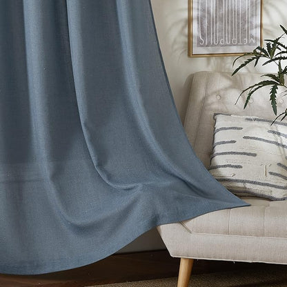 NICETOWN Linen Blend Stone Blue Curtains - Image 7