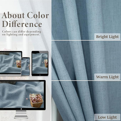 Light Blue Curtains 45 Inch Length - Image 4
