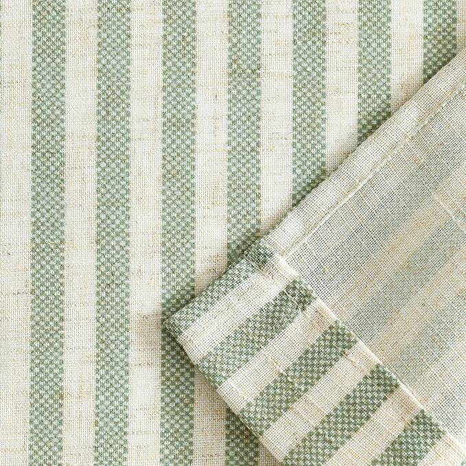 Vangao Stripe Farmhouse Kitchen Curtains 36 Inch Length Linen Cafe Curtains - Image 7