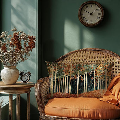 Rustic William Morris Inspired Autumn Forest Decor Pillow Covers 18x18 - Image 4