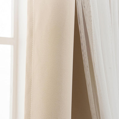 inlinas blackout curtains with sheer overlay, beige, 52x84, package contents