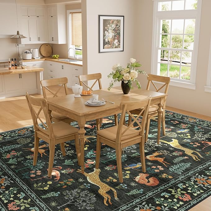 DUKINO 6x9 Rug, Washable Animal Living Room Rug - Image 4