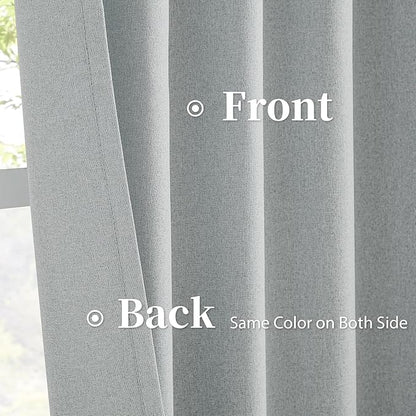 100% Blackout Linen Curtains, Full Shade Complete Light Blocking Drapes 108 - Image 4