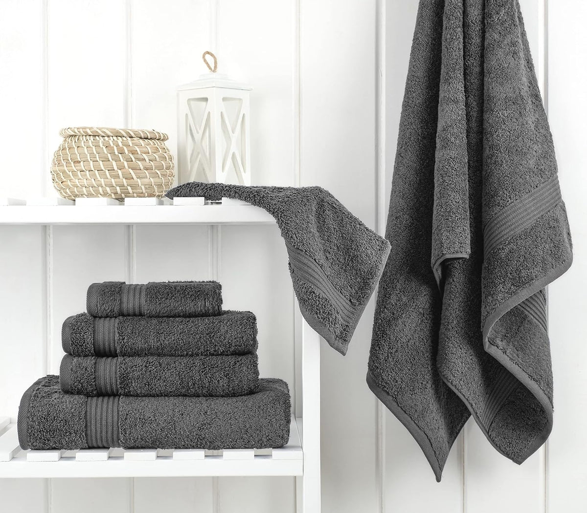cotton paradise towel set of 6, 2 bath, close-up detail