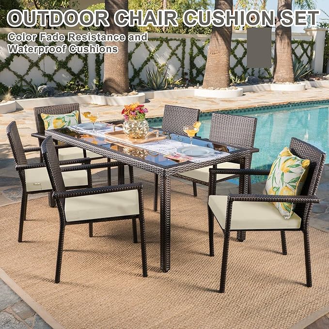 Favoyard Outdoor Chair Cushion Set of 4 Rainproof & Color Fade Resistant 17 x - Image 2