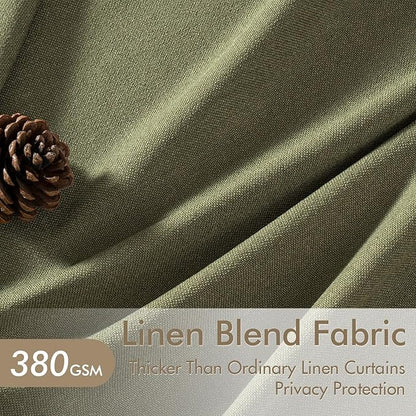MIULEE Pinch Pleated Thick Linen Curtains 102 Inch 4 Panels Set Back Tab Memory - Image 3