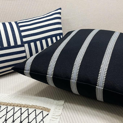Slow Cow Decorative Stripe Throw Pillow Cover Modern Country Design Cushion - Image 3