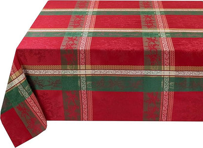Benson Mills Heavyweight Yarn Dyed Jacquard Fabric Plaid Table Cloth, - Image 7