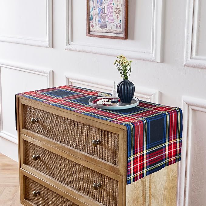 Solino Home Linen Plaid Table Runner 60 Inches - Image 3