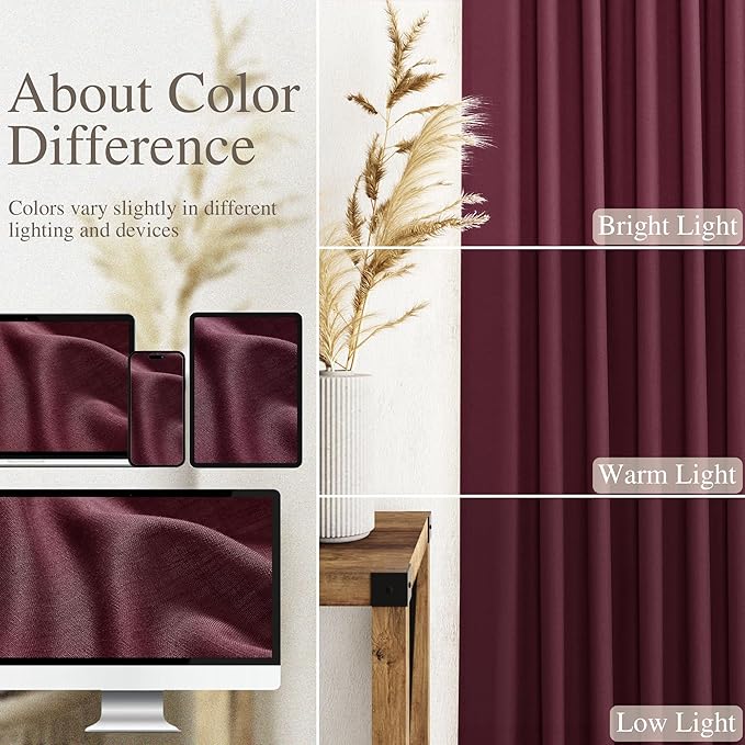 Nanspring Linen Curtains 108 Inches Long - Image 3