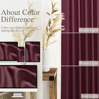 Nanspring Linen Curtains 108 Inches Long - Image 3