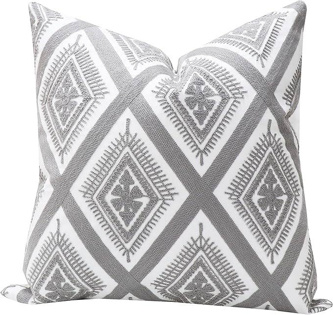 Slow Cow Embroidery Throw Pillow Cover Decorative Cushion Cover 20 x 20 Inch by SLOW+COW