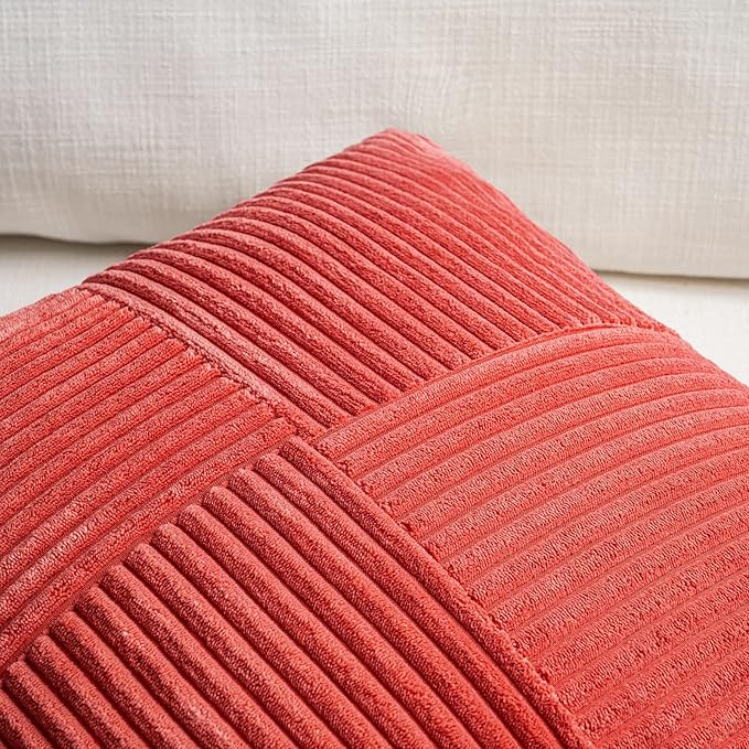 Fancy Homi 2 Packs Red Decorative Throw Pillow Covers 20x20 Inch - Image 3