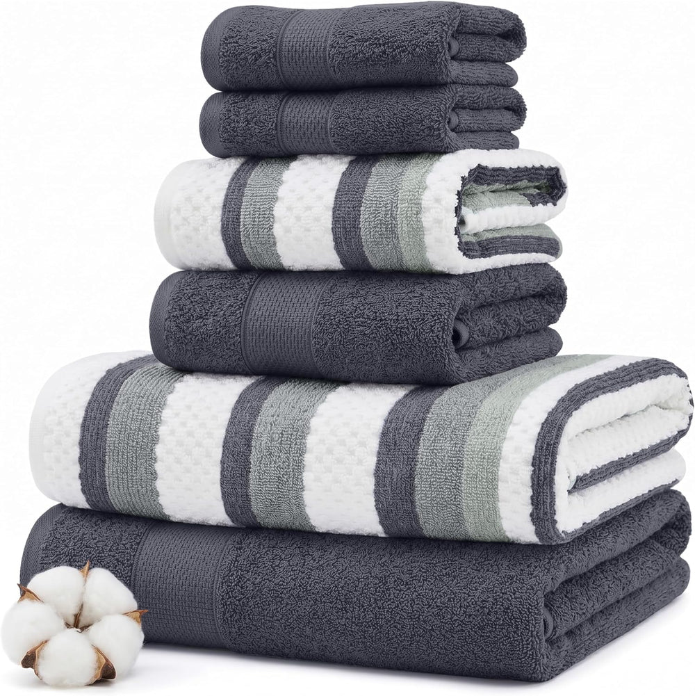Modern Threads 6 Piece Bath Towel Set – Bathroom Towel Set with 2 Bath Towels...
