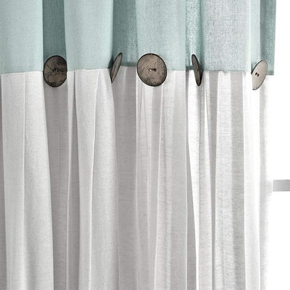 Lush Decor Linen Button Window Curtain Panel, Bedroom & Dining Room - Image 3