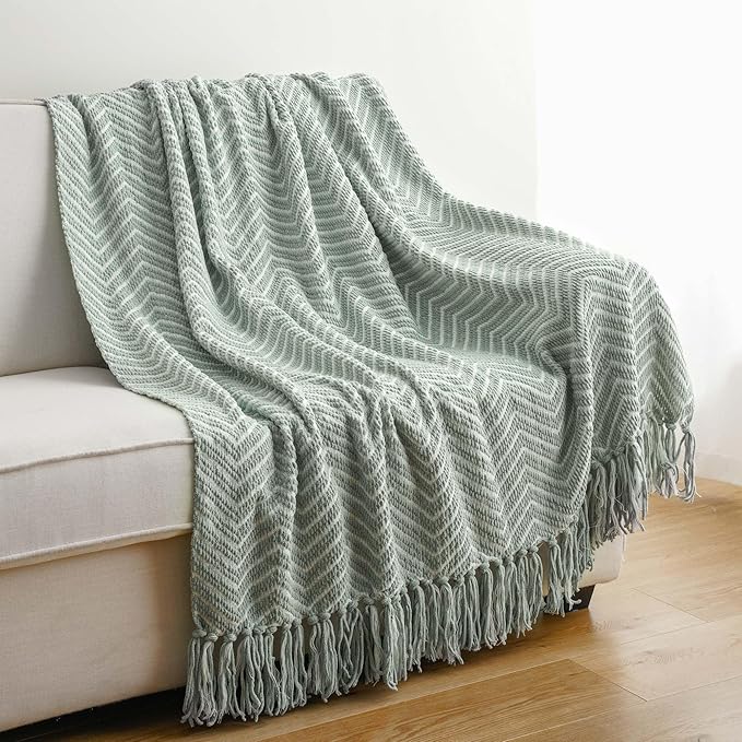 BATTILO HOME Sage Green Throw Blanket - Image 6