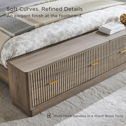 t4tream fluted king bed with headboard and storage, package contents