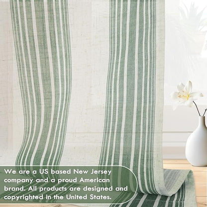 DriftAway Farmhouse Vertical Striped Linen Blend Textured Light Filtering Semi - Image 5