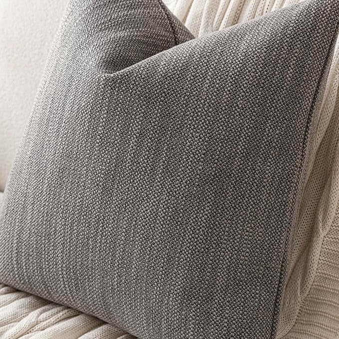 Foindtower Set of 2 Decorative Textured Burlap Linen Throw Pillow Covers - Image 3