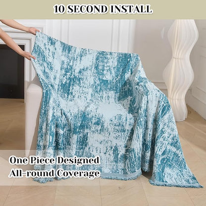 MEETSKY Small Couch Cover Oversized Chair Cover Washable Boho Recliner Slipcover - Image 2