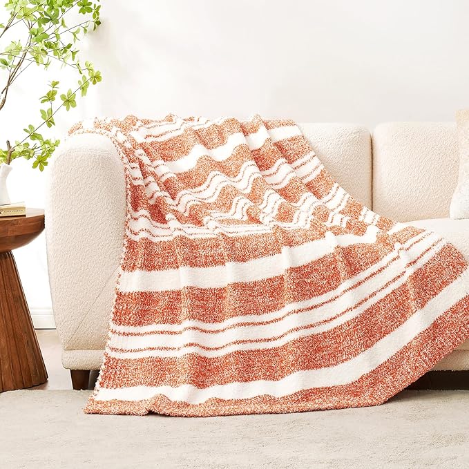 Snuggle Sac Orange Bedding Blanket Ultra Soft Microfiber, Warm Cozy Knit - Image 5
