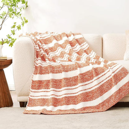 Snuggle Sac Orange Bedding Blanket Ultra Soft Microfiber, Warm Cozy Knit - Image 5